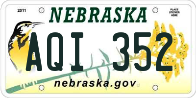 NE license plate AQI352