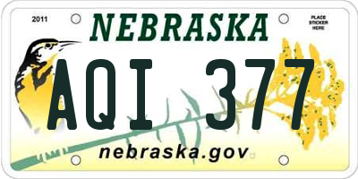NE license plate AQI377