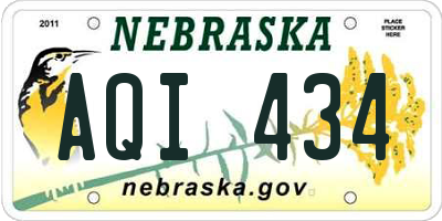 NE license plate AQI434