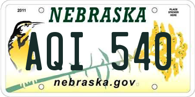NE license plate AQI540