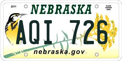 NE license plate AQI726