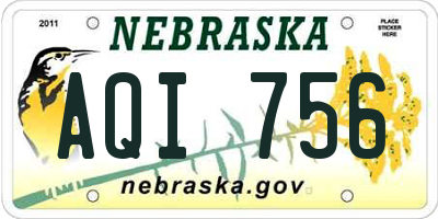 NE license plate AQI756