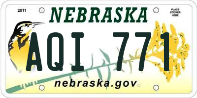 NE license plate AQI771