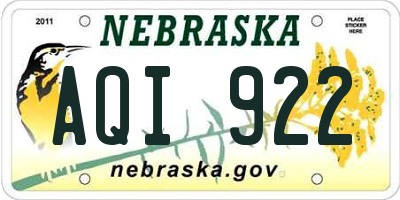 NE license plate AQI922