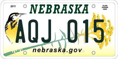 NE license plate AQJ015