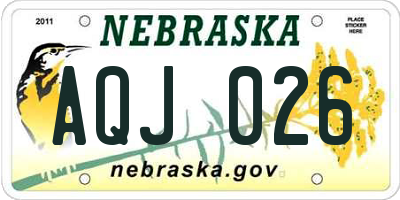 NE license plate AQJ026