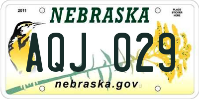 NE license plate AQJ029