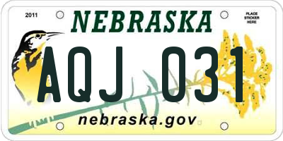NE license plate AQJ031