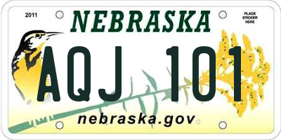 NE license plate AQJ101