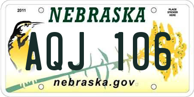 NE license plate AQJ106