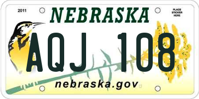 NE license plate AQJ108