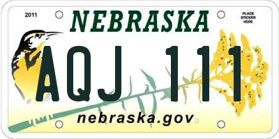 NE license plate AQJ111