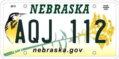 NE license plate AQJ112
