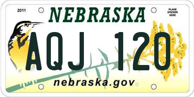 NE license plate AQJ120