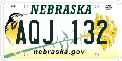 NE license plate AQJ132