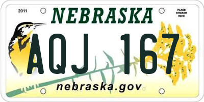 NE license plate AQJ167