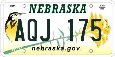 NE license plate AQJ175