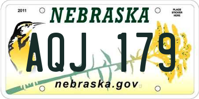 NE license plate AQJ179