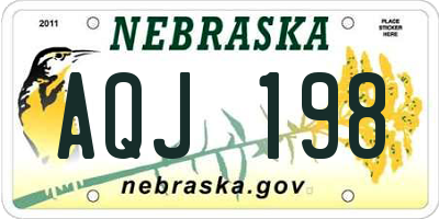 NE license plate AQJ198
