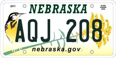 NE license plate AQJ208
