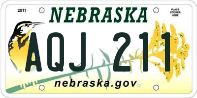 NE license plate AQJ211