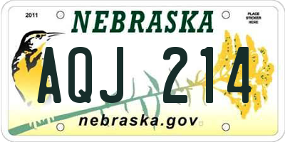 NE license plate AQJ214