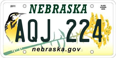 NE license plate AQJ224