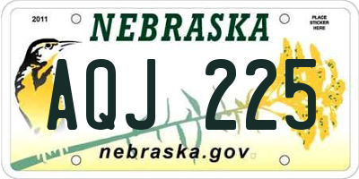 NE license plate AQJ225