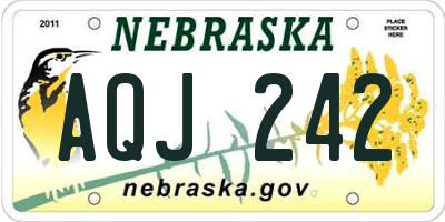 NE license plate AQJ242