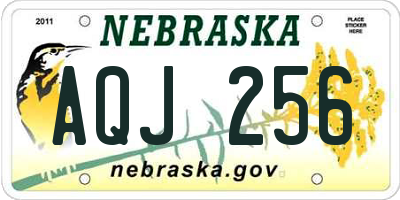NE license plate AQJ256