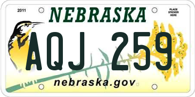 NE license plate AQJ259