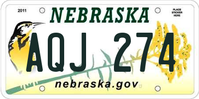 NE license plate AQJ274