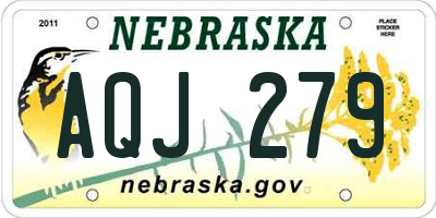 NE license plate AQJ279