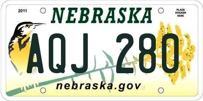 NE license plate AQJ280