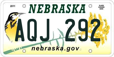 NE license plate AQJ292