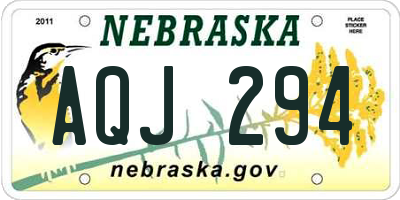 NE license plate AQJ294