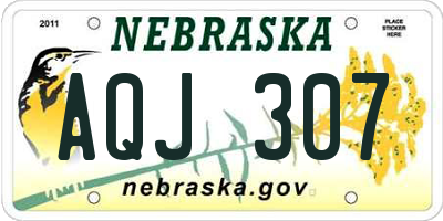 NE license plate AQJ307