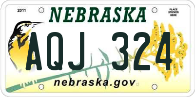 NE license plate AQJ324