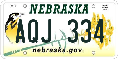 NE license plate AQJ334