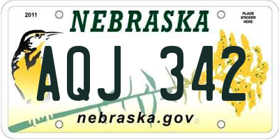 NE license plate AQJ342