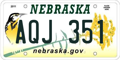 NE license plate AQJ351
