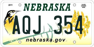 NE license plate AQJ354