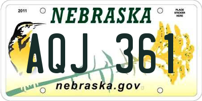 NE license plate AQJ361