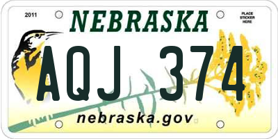 NE license plate AQJ374