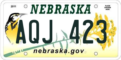 NE license plate AQJ423