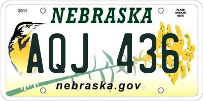 NE license plate AQJ436