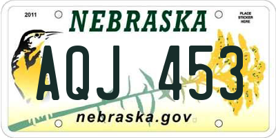 NE license plate AQJ453