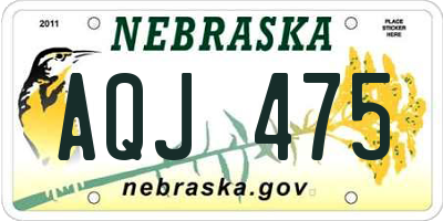 NE license plate AQJ475
