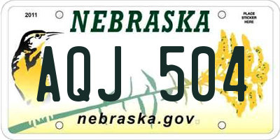 NE license plate AQJ504