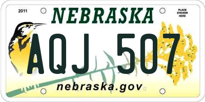 NE license plate AQJ507